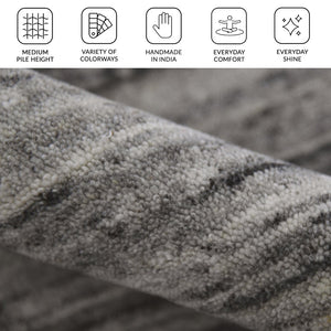 Amer Rugs Heaven Contemporary Hand-woven Area Rug In Luxurious New Zealand Wool For Timeless Home Elegance Silver Wool, Cotton Hea10203