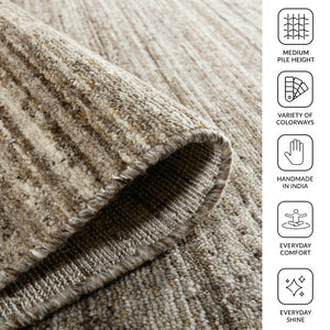 Amer Rugs Heaven Contemporary Hand-woven Area Rug In Luxurious New Zealand Wool For Timeless Home Elegance Sand Wool, Cotton Hea230810