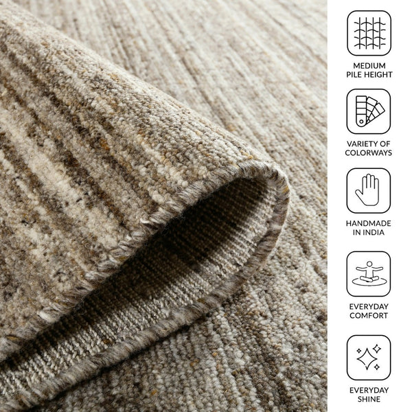 Amer Rugs Heaven Contemporary Hand-woven Area Rug In Luxurious New Zealand Wool For Timeless Home Elegance Sand Wool, Cotton Hea230810