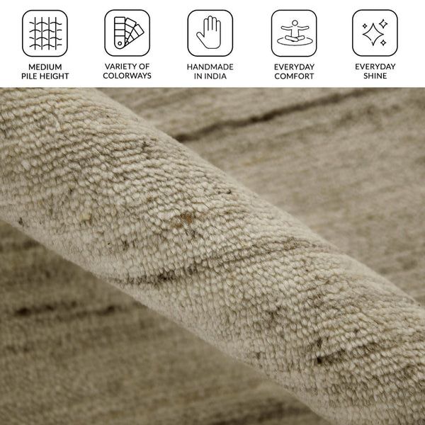 Amer Rugs Heaven Contemporary Hand-woven Area Rug In Luxurious New Zealand Wool For Timeless Home Elegance Ivory Wool, Cotton Hea30203