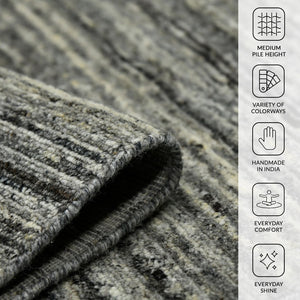 Amer Rugs Heaven Contemporary Hand-woven Area Rug In Luxurious New Zealand Wool For Timeless Home Elegance Iron Wool, Cotton Hea50203