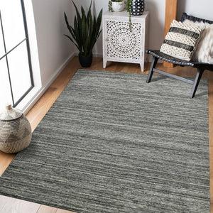 Amer Rugs Heaven Contemporary Hand-woven Area Rug In Luxurious New Zealand Wool For Timeless Home Elegance Dark Gray Wool, Cotton Hea60203