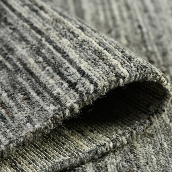 Amer Rugs Heaven Contemporary Hand-woven Area Rug In Luxurious New Zealand Wool For Timeless Home Elegance Dark Gray Wool, Cotton Hea60203