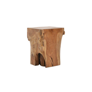 Soho Concept Heavy Cube Stool - Unique Solid Teak Roots For Indoor/Outdoor Use, Versatile Footrest & Side Table   Soho-concept-dining-chair-14073