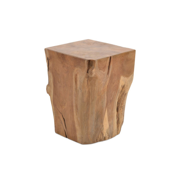 Soho Concept Heavy Cube Stool - Unique Solid Teak Roots For Indoor/Outdoor Use, Versatile Footrest & Side Table   Soho-concept-dining-chair-14072