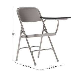 English Elm Ralph Premium Beige Folding Chair with Left-Handed Tablet Arm for Schools, Offices & Home Use HF-309AST-LFT-GG