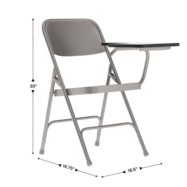 English Elm Ralph Premium Beige Folding Chair with Left-Handed Tablet Arm for Schools, Offices & Home Use HF-309AST-LFT-GG