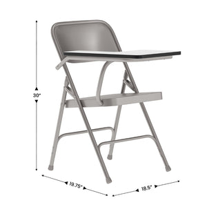 English Elm Ralph Premium Steel Folding Chair with Right-Handed Tablet Arm for Classrooms & Multi-Use Spaces HF-309AST-RT-GG