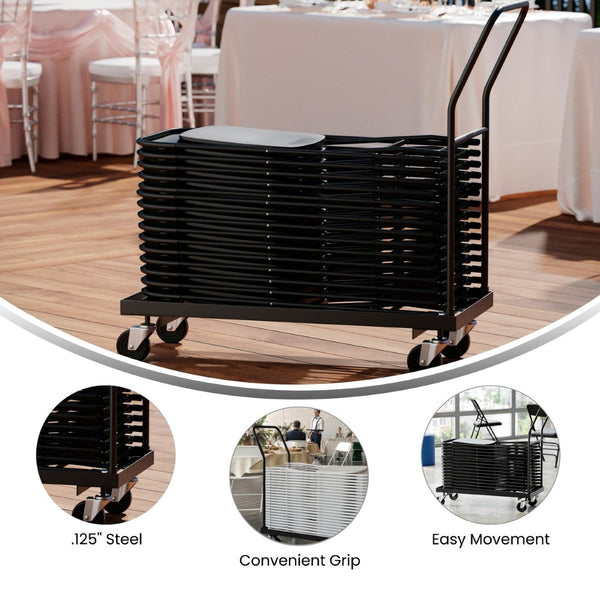 English Elm Kaden Heavy-Duty Folding Chair Dolly for Quick Transport, Ideal for Events & Commercial Use HF-700-DOLLY-GG
