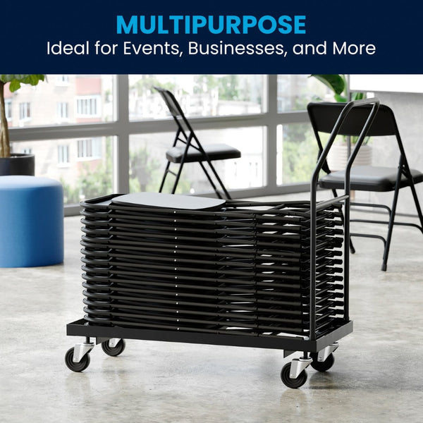 English Elm Kaden Heavy-Duty Folding Chair Dolly for Quick Transport, Ideal for Events & Commercial Use HF-700-DOLLY-GG