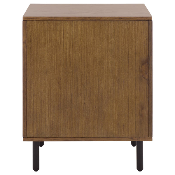 Safavieh Amelin Walnut Veneer Nightstand With Smooth Glide Drawer And Open Shelf For Bedroom WALNUT HF1120