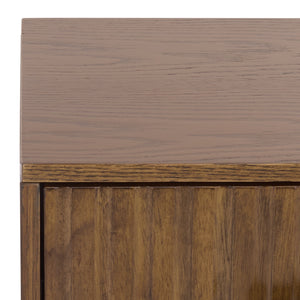 Safavieh Amelin Walnut Veneer Nightstand With Smooth Glide Drawer And Open Shelf For Bedroom WALNUT HF1120