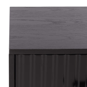 Safavieh Amelin Walnut Veneer Nightstand With Smooth Glide Drawer And Open Shelf For Bedroom BLACK HF1121