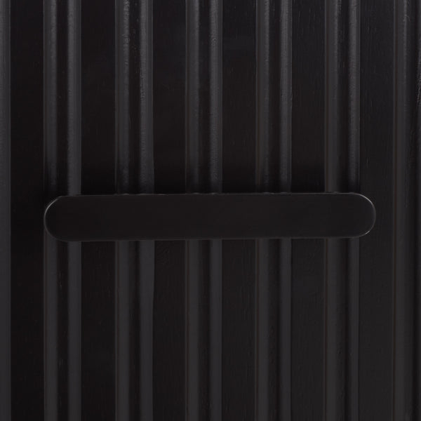 Safavieh Amelin Walnut Veneer Nightstand With Smooth Glide Drawer And Open Shelf For Bedroom BLACK HF1121