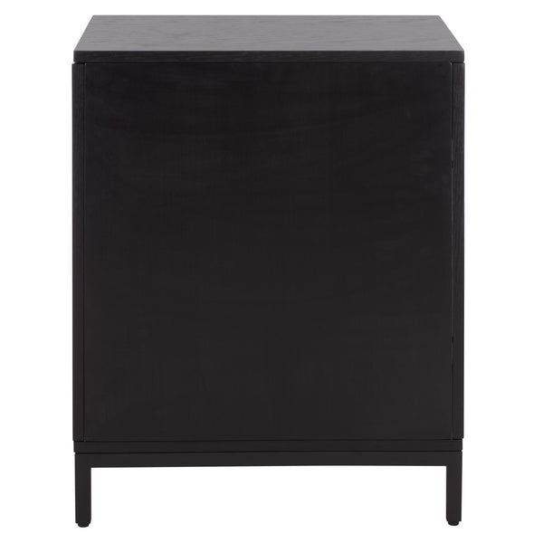 Safavieh Himalay Modern Nightstand With Drawer And Open Shelf In Oak Veneer Acacia Bedroom BLACK HF1140