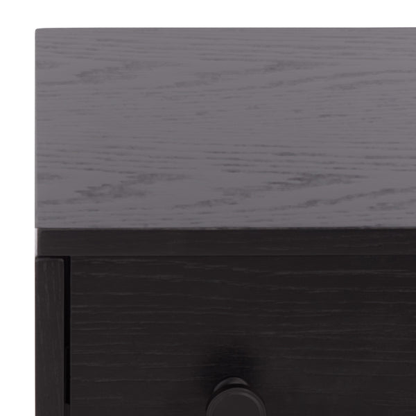 Safavieh Himalay Modern Nightstand With Drawer And Open Shelf In Oak Veneer Acacia Bedroom BLACK HF1140
