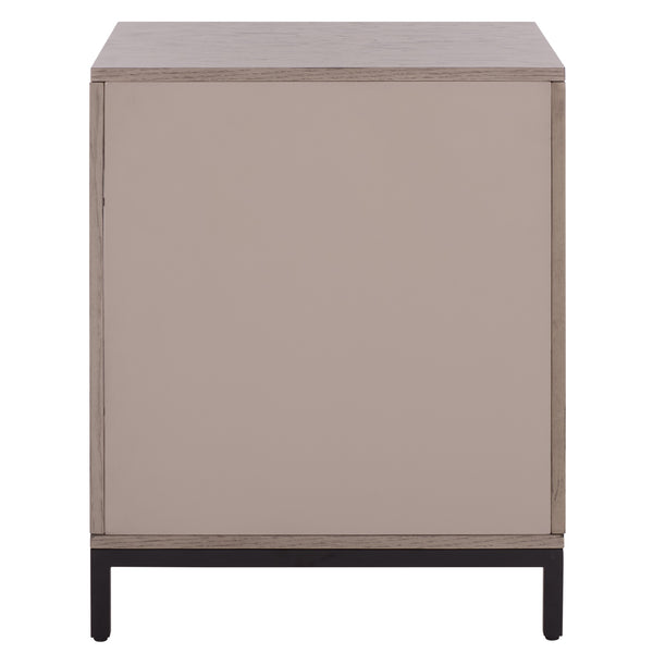 Safavieh Himalay Modern Nightstand With Drawer And Open Shelf In Oak Veneer Acacia Bedroom OAK / BLACK HF1141