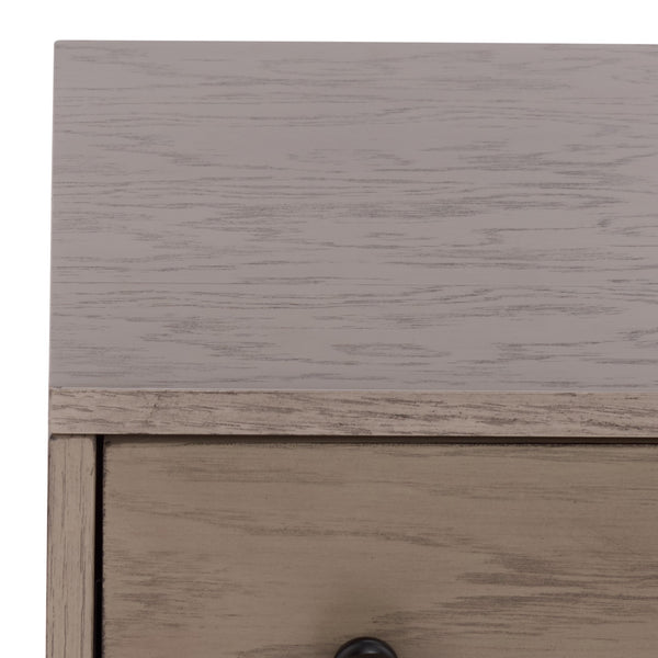 Safavieh Himalay Modern Nightstand With Drawer And Open Shelf In Oak Veneer Acacia Bedroom OAK / BLACK HF1141