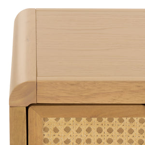 Safavieh Alexander Rattan And Rubberwood Nightstand With Drawer For Coastal Bedroom Decor HF1160