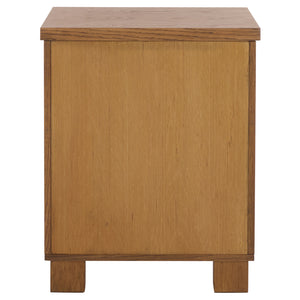 Safavieh Himanshu Oak Veneer Nightstand With Smooth Glide Drawer And Two Open Bedroom Shelves OAK HF1170