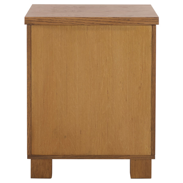 Safavieh Himanshu Oak Veneer Nightstand With Smooth Glide Drawer And Two Open Bedroom Shelves OAK HF1170
