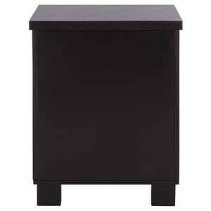 Safavieh Himanshu Oak Veneer Nightstand With Smooth Glide Drawer And Two Open Bedroom Shelves BLACK HF1171