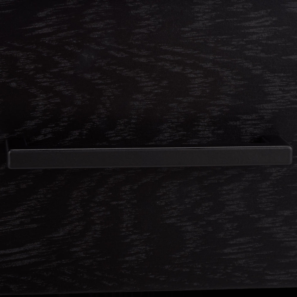 Safavieh Himanshu Oak Veneer Nightstand With Smooth Glide Drawer And Two Open Bedroom Shelves BLACK HF1171