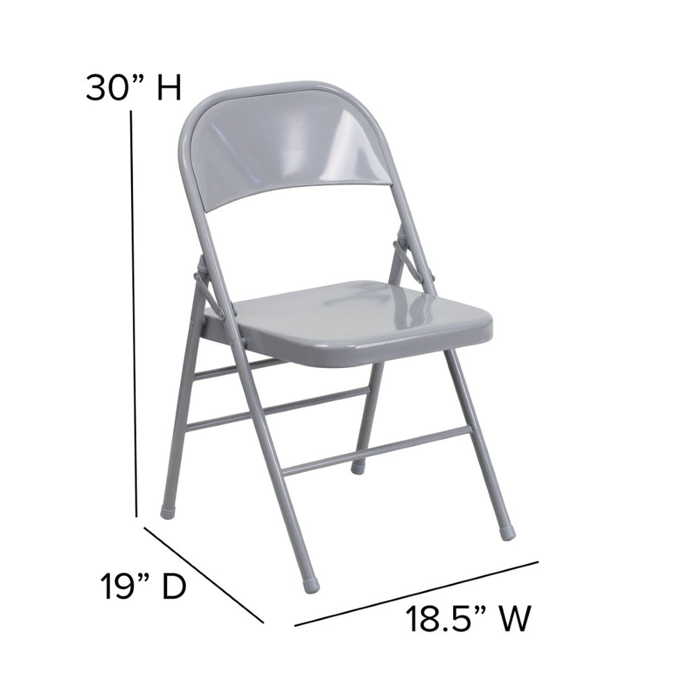 English Elm Kathryn 3-Piece Folding Training Table Set with 2 Heavy-Duty Gray Chairs for Versatile Use RB-1860-1-GG