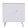 Safavieh Oren 3 Drawer Nightstand With Retro Metallic Legs Two Tone Finish For Modern Bedrooms WHITE HF6842