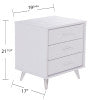 Safavieh Oren 3 Drawer Nightstand With Retro Metallic Legs Two Tone Finish For Modern Bedrooms WHITE HF6842
