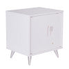 Safavieh Oren 3 Drawer Nightstand With Retro Metallic Legs Two Tone Finish For Modern Bedrooms WHITE HF6842