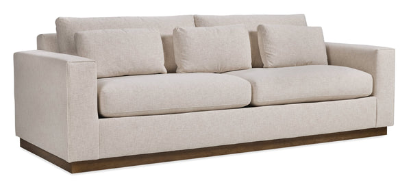 Hooker Furniture Grady Bench-crafted Transitional Sofa with Plinth Base and Performance Fabric Upholstery HFC-7427-801-400614-80-NS