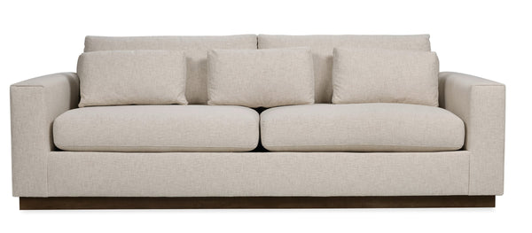 Grady Bench-crafted Transitional Sofa with Plinth Base and Performance Fabric Upholstery