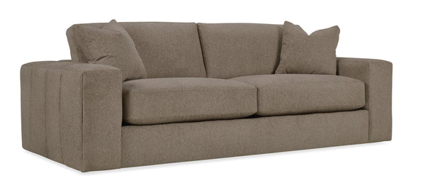 Hooker Furniture Aria Track Arm Performance Fabric Sofa with Channel Seams and Hardwood Frame HFC-7437-801-HD40018-86