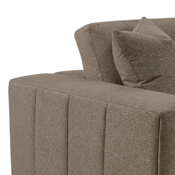 Aria Track Arm Performance Fabric Sofa with Channel Seams and Hardwood Frame