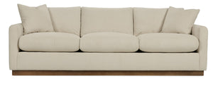Briggs Bench-crafted Performance Fabric Sofa with Wood Plinth Base for Living Rooms