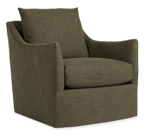 Hooker Furniture Cade Swivel Accent Chair Handcrafted Hardwood Frame Performance Fabric Usa Lounge Seat Forest Green HFCX-1626-009-L40102-29