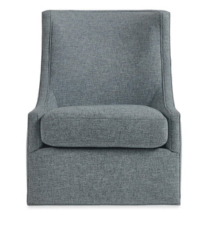 Sacha Swivel Accent Chair Handcrafted in Usa with Down Cushion Concave Back Modern Lounge