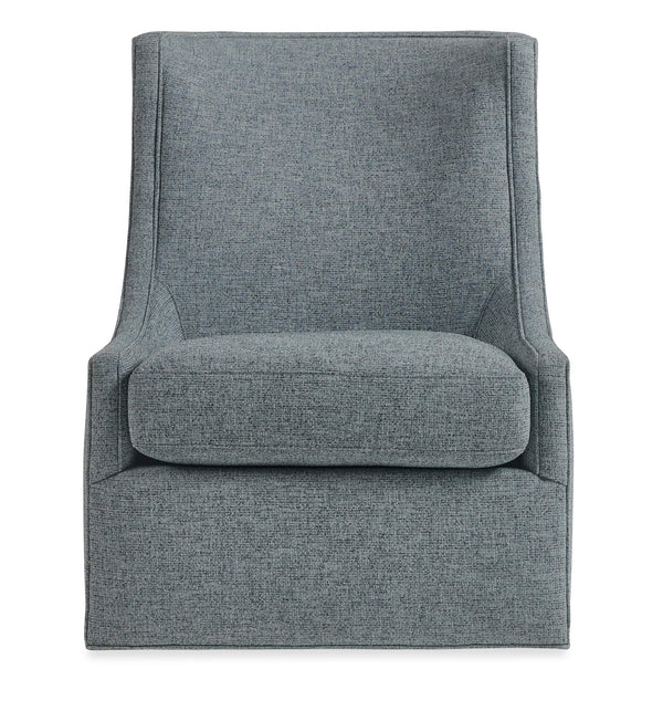 Sacha Swivel Accent Chair Handcrafted in Usa with Down Cushion Concave Back Modern Lounge