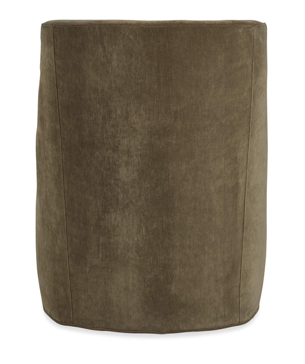 Sacha Swivel Accent Chair Handcrafted in Usa with Down Cushion Concave Back Modern Lounge
