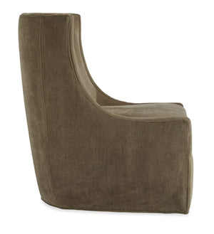 Sacha Swivel Accent Chair Handcrafted in Usa with Down Cushion Concave Back Modern Lounge