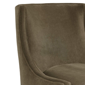 Sacha Swivel Accent Chair Handcrafted in Usa with Down Cushion Concave Back Modern Lounge