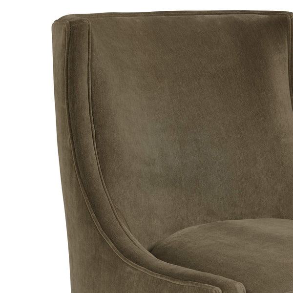 Sacha Swivel Accent Chair Handcrafted in Usa with Down Cushion Concave Back Modern Lounge