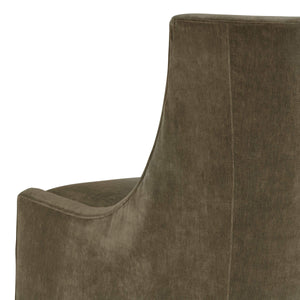 Sacha Swivel Accent Chair Handcrafted in Usa with Down Cushion Concave Back Modern Lounge