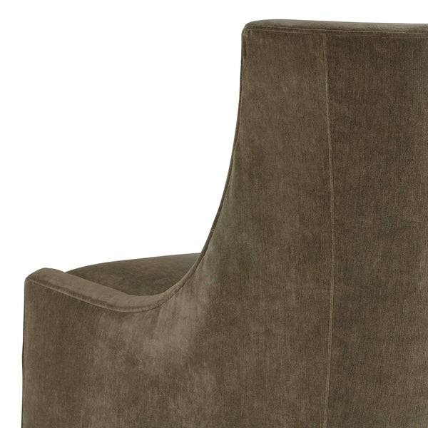 Sacha Swivel Accent Chair Handcrafted in Usa with Down Cushion Concave Back Modern Lounge