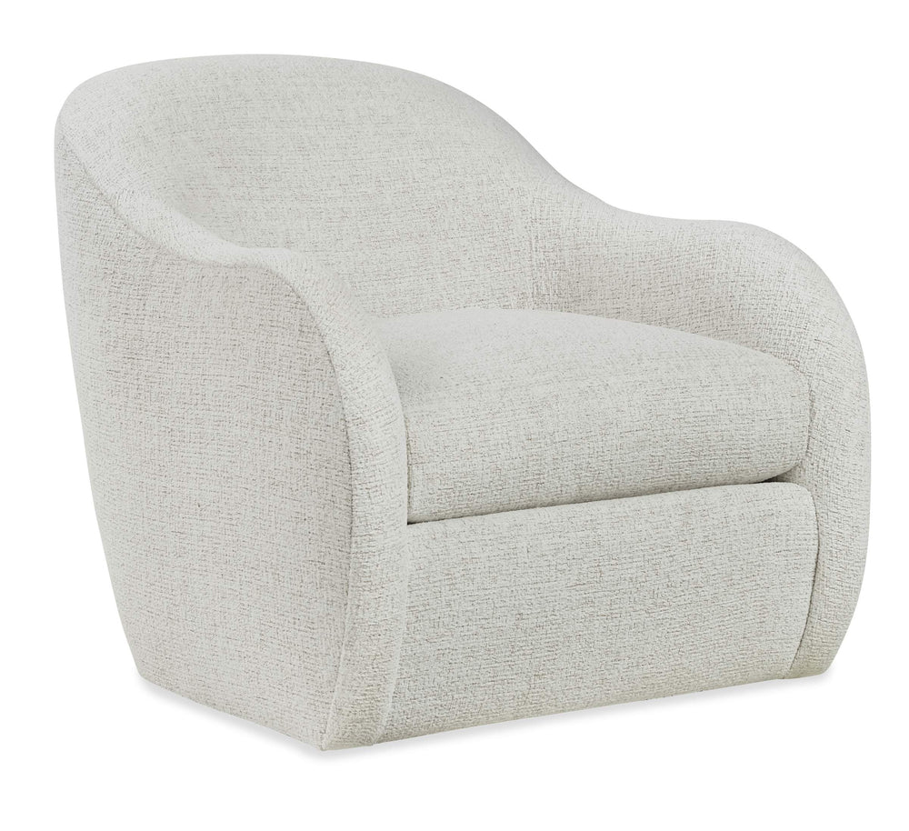 Hooker Furniture Nash Barrel Back Swivel Accent Chair Usa Crafted Performance Fabric for Modern Living Room Ivory HFCX-1647-009-T40111-03