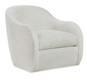 Hooker Furniture Nash Barrel Back Swivel Accent Chair Usa Crafted Performance Fabric for Modern Living Room Ivory HFCX-1647-009-T40111-03