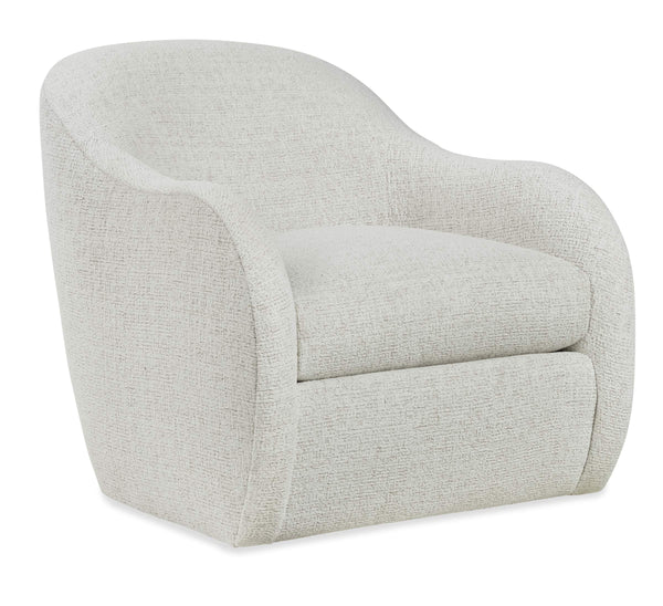 Hooker Furniture Nash Barrel Back Swivel Accent Chair Usa Crafted Performance Fabric for Modern Living Room Ivory HFCX-1647-009-T40111-03