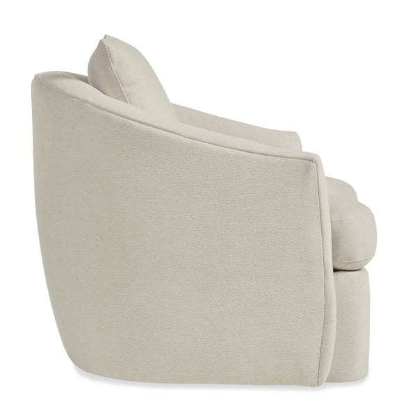 Corbin Swivel Accent Chair Handcrafted Shelter Back with Down Plush Seat Cushion