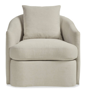 Corbin Swivel Accent Chair Handcrafted Shelter Back with Down Plush Seat Cushion